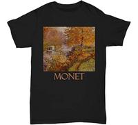 MICAOJI The Studio Boat by Claude Monet Men Tshirt Black M