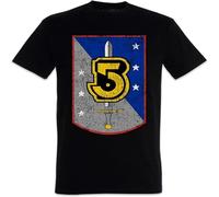 MICAOJI Vintage Army of Light Logo Men T-Shirt Space Center TV Series Babylon 5 Men Tees Black M