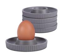 MiCasa SuCasa Juego de hueveras de melamina, 4 Piezas, Color Gris, Elegante Soporte para Huevos para Desayuno y Almuerzo, diseño clásico, fácil de Limpiar y Robusto, Ideal como vajilla de Camping o