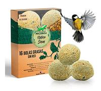 Mice&Co Bolas Grasas Comida Pájaros - Bolas de Sebo Aves Silvestres | Suet Balls Semillas Pienso Aves - 16 Unidades