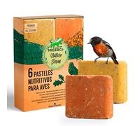 Mice&Co Pasteles de Sebo para Aves Silvestres - Bizcochos de Sebo Naturales para Pájaros Salvajes, Comida para Pájaros con Semillas | Pack 6 Unidades