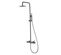 MICE - Columna de ducha con monomando integrado de acero inoxidable - rociador extraplano - Griferia baño color Black Gun Metal