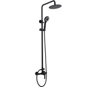 MICE - Columna de ducha extensible 88-125 CM - Kit de ducha - Monomando de Barra de ducha con Rociador alcachofa Felxo Negro Mate BDR001/NG