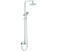 MICE - Columna de ducha extensible 88-125 CM - Kit de ducha - Monomando de Barra de ducha con Rociador alcachofa Felxo Plateado BDR001