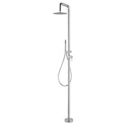 Mice - Columna de Ducha para exterior fabricada en acero inoxidable S316 - Monomando de 2 Vias con Mango de ducha - Duchas para Piscinas, Jardines y SPA Color Acero Cepillado