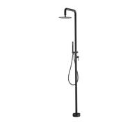 Mice - Columna de Ducha para exterior fabricada en acero inoxidable S316 - Monomando de 2 Vias con Mango de ducha - Duchas para Piscinas, Jardines y SPA Color Negro Mate
