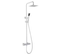 MICE - Conjunto barra de ducha termostatico grifería de baño - Columna de ducha para agua caliente y frio Blanco Mate BTAR025/BL