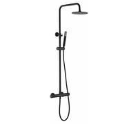 Mice - Conjunto Columna de bañera y ducha con grifo - Barra de ducha con grifería termostática color Negro Mate - Termostático para bañera - BTD038-B/NG