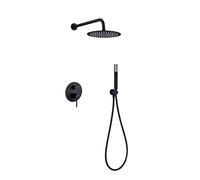 MICE - Conjunto de ducha empotrado pared Monomando de 2 vias - griferia baño color Negro Mate - kit de ducha empotrada pared