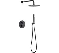 MICE - Conjunto de ducha, Kit termostatico Ducha Empotrado pared - 2 vías - griferia baño termostatico (Negro)