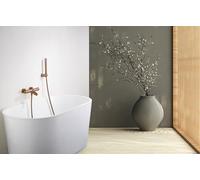 Mice - Conjunto de grifo termostatico de ducha y bañera - kit de baño fabricados en latón - Griferia de baño teroistatico con caño - Serie Brezzo (Cobre Mate)