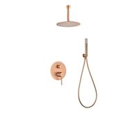 Mice - Conjunto monomando de ducha empotrado techo - kit monomando de ducha para baño de 2 vias - griferia baño - duchas empotrados techo - Serie Brezzo Color Cobre Mate