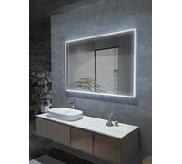 Mice - Espejo con luz led baño, vestidor, Maquillaje con Marco acrílico Totalmente Iluminado 3 Tipos de luz - Incorpora Doble Sensor on/Off y Anti-vaho - Espejo retroiluminado 120 x 80 cm