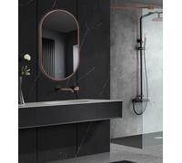 Mice - Espejo led para baño, vestidor, Maquillaje con Marco Color Negro Mate Espejo retroiluminado luz triled - Interruptor Táctil - Función Anti-Niebla - Medida 50x90cm Oro Rosa