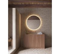 Mice - Espejo Redondo de Pared con Iluminación LED luz cálida (3.000k), Retroiluminado - Espejos de Dormitorio, Maquillaje, Baño, Vestidor con Luz Led Ø 60 cm