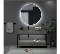 Mice - Espejo Redondo de Pared con Iluminación LED luz Fria (6.500K), Retroiluminado - Espejos de Dormitorio, Maquillaje, Baño, Vestidor, Espejo con Luz para Centro Estetica - Ø90CM