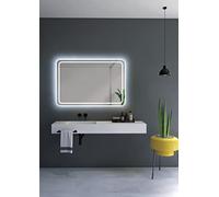 Mice - Espejos con luz led para baño, Espejo retroiluminado con Cantos Redondeados. Luz Frontal fría, con Doble Sensor antivaho - Espejo con Luz para Vestidor, Centro Estetica, Maquillaje 120X80CM