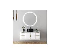 Mice - Espejos retroiluminado Redondo - Espejo Redondo, Contorno Arenado, luz fría - Espejo con luz led para Baño, Dormitorio, Maquillaje - Diametro Ø 90 cm