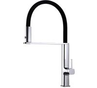 MIce - Grifo de cocina extraíble de caño alto - Monomando fregadero con teleducha - Mangera Flexible 360º - Serie Menorca Cromado GCE019 Imex