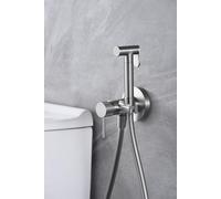 MICE - Grifo Monomando de Bidet Empotrado - Ducha Higienica empotrado - Griferia de baño de bide para agua caliente/Frio Serie LIne Niquel Cepillado - RDD038/NQ