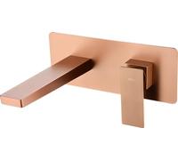 MICE - Grifo monomando empotrado para lavabo hecho de latón - Griferia Empotrada para baño - Apto para agua fria y caliente Oro Rosa Cepillado GLP048/ORC