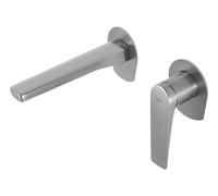 MICE - Grifo monomando empotrado para lavabo hecho de latón - Monomando para lavamanos - Grifor empotrados de baño Color Acero Inox. Cepillado