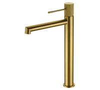 MICE - Grifo monomando lavabo de caño alto, Grifería Baño agua Frio/Caliente - Grifos de lavabo para lavamanos Oro Cepillado - BDD038-3OC