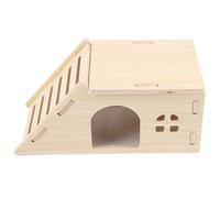 Mice House - Escape-Proof Wooden Mice Cage | Wooden Hamster Hide Hut | Interactive Boredom Toys with Climbing Ladder For Foraging, Rest & Play Exercise