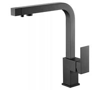 Mice/Imex - Grifo de cocina osmosis - Grifos de fregadero con 2 vias de agua - Purificador de agua con sistema osmosis - Giratorio de 360° - Osmosis se activa girando el cabezal - Negro