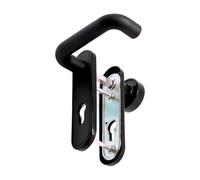 MICEL – Juego de manilla cortafuego 00236 – Pomo fijo, bocallave 72 mm, placa acero/nylon, negro