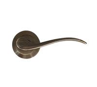 MICEL - 02032 - Juego de Manilla con Roseta (50 mm) y maneta de aluminio, Acabado en cuero, Color marrón, 120 x 50 x 51 mm