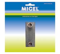 MICEL - 10492 - Regleta con pletina para perfil de toldo, Para toldos extensibles y con perfil de carga de ranura inferior, Acabado en zamak natural, 51,5 x 19,8 x 5,5 mm