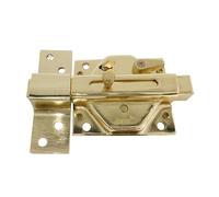 MICEL - 13299 - Cerrojo de Seguridad Antirrobo para Puertas, Con Pasador Protector Anti-Bumping, Incluye 5 llaves, en Acero, Acabado latonado, Color Dorado, 135 x 74 x 81 mm