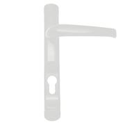 MICEL - 68069 - Juego de manilla para puerta, Con bocallave, Placa y maneta de aluminio, Color blanco, 225 x 135 x 47,5 mm