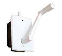 MICEL - 90039 - Torno de Persiana para Empotrar, Carga Maxima 20 kg, Incluye Manivela y Cuerda, en ABS, Acabado Blanco, 38 x 73 x 112 mm