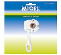 MICEL - 92551 - Máquina para enrollar toldo, con enganche para manivela, gancho largo 110 mm, mecanismo 1:11, para toldos rectos, Color blanco, 77 x 35 x 175 mm
