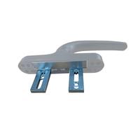 MICEL - 92699 - Cremona para Ventanas Mallorquinas con Apertura Exterior, Reversible, en Aluminio, acabado Blanco, 2 Palas, 63 x 180 x 27 mm