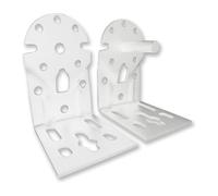 MICEL Soportes acodados para eje de toldo 92555 – Fijación pared/techo, acero lacado blanco