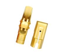 MICFENY 1 juego de boquilla de saxofón con tapas, boquilla profesional de metal para saxofón soprano dorado