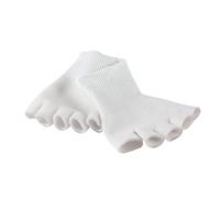 MICFENY 1 par de calcetines separadores de dedos con infusión de gel, transpirables, diseño de punta abierta con calcetines hidratantes de spa para mujer