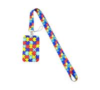 MICFENY Cinta resistente multiusos con materiales de autismo, cordón de anime con soporte para insignias, accesorio para tarjetas y llaveros