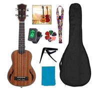 MICFENY Guitarra ukelele de madera de 53.3 cm, 4 cuerdas, instrumentos musicales, aprendizaje educativo, tutorial primario para principiantes y estudiantes