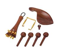 MICFENY Las piezas de repuesto para violín de madera incluyen cuerdas de mentón de ajuste fino, accesorio de cuerda trasera para violín 4/4