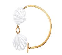 MICFENY Tobillera ajustable con forma de concha para mujer, cadena de la suerte, de hierro, delicada artesanía, joyería de pie para uso diario y fiesta