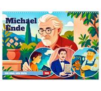 Michael Ende (Wandkalender 2026 DIN A3 quer), CALVENDO Monatskalender: Ein schriftstellerisches Leben voller Fantasie
