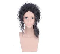 Michael Jackson Cosplay Peluca Larga Negro Rizado Alta temperatura Fibra Cabello Mj Disfraz Role Play Pelucas Talla única Michael Jackson