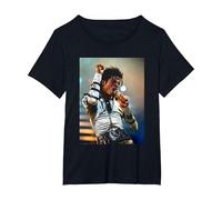 Michael Jackson Live On Bad Tour Concierto de Milton Keynes Camiseta, Mujer Tallas Grandes, Negro, 6XL Grande