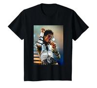 Michael Jackson Live On Bad Tour Concierto de Milton Keynes Camiseta, Niños, Negro, 4 años