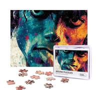 Michael Jackson Puzzles - Rompecabezas de 500 piezas personalizados con fotos con bolsa de almacenamiento, rompecabezas desafiante para adultos, decoración del hogar, boda (52 x 38 cm)