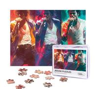 Michael Jackson Puzzles - Rompecabezas de 500 piezas personalizados con fotos con bolsa de almacenamiento, rompecabezas desafiante para adultos, decoración del hogar, boda (52 x 38 cm)